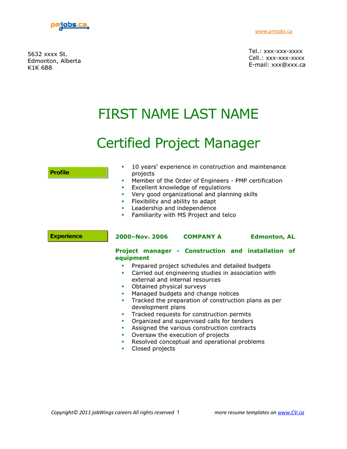 General Resume Template - download free documents for PDF, Word and Excel