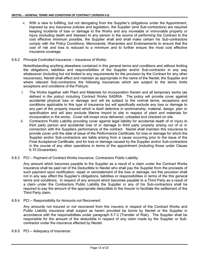 SERVICE LEVEL AGREEMENT in Word and Pdf formats - page 12 of 22