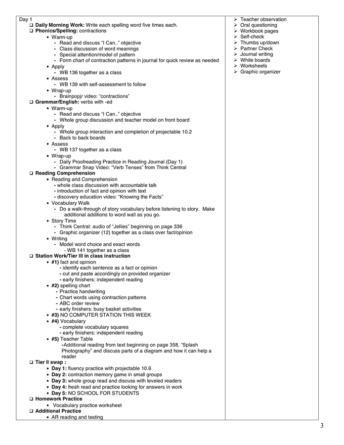 Lesson Plan Template in Word and Pdf formats - page 3 of 7