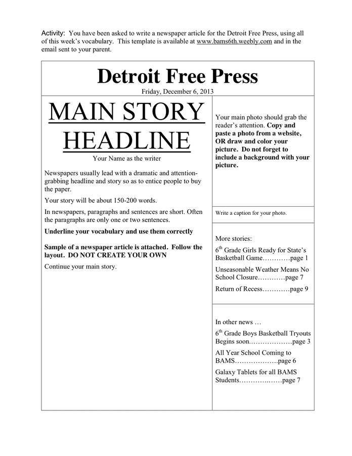 Newspaper Template In Word And Pdf Formats Page 4 Of 4