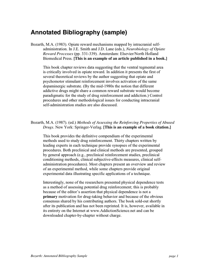 prepare an annotated bibliography