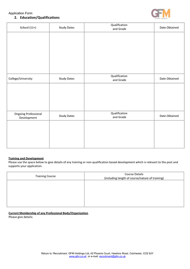 job application form template in word and pdf formats page 2 of 5