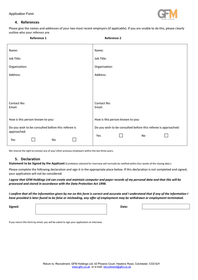 job application form template in word and pdf formats page 4 of 5