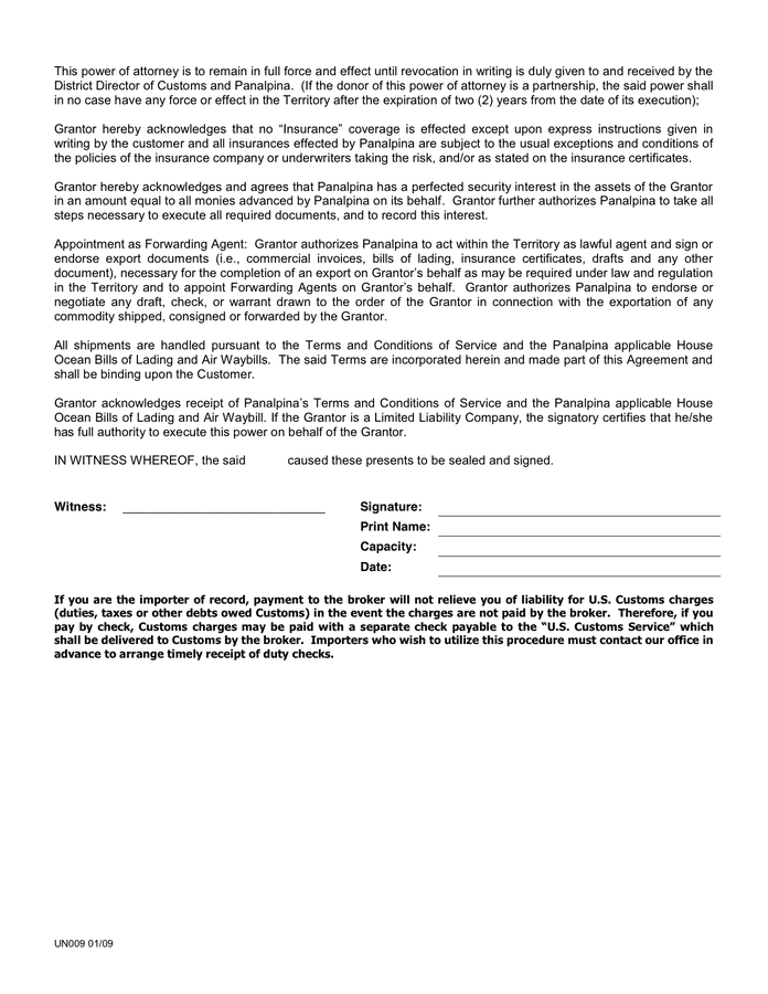 POWER OF ATTORNEY Template in Word and Pdf formats - page 2 of 6