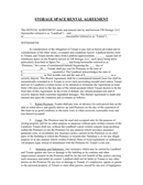STORAGE SPACE RENTAL AGREEMENT page 1 preview