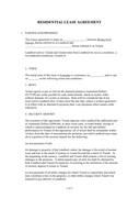 RESIDENTIAL LEASE AGREEMENT page 1 preview