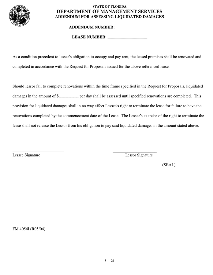 standard florida lease agreement in word and pdf formats page 21 of 22