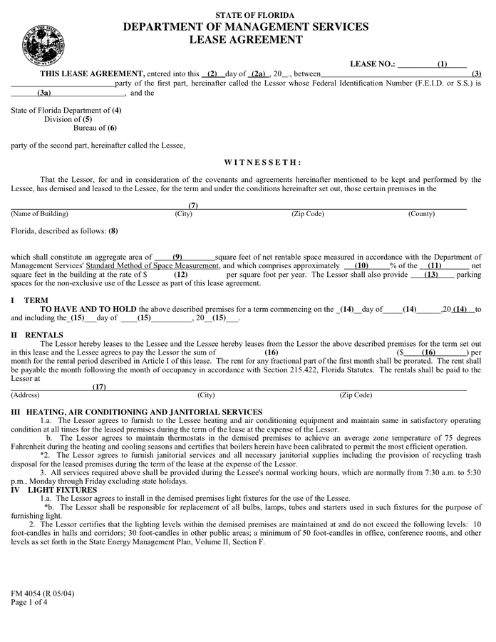 STANDARD Florida LEASE AGREEMENT in Word and Pdf formats page 7 of 22