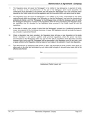 Memorandum of Agreement Company Form page 2 preview