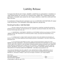 Liability Release page 1 preview