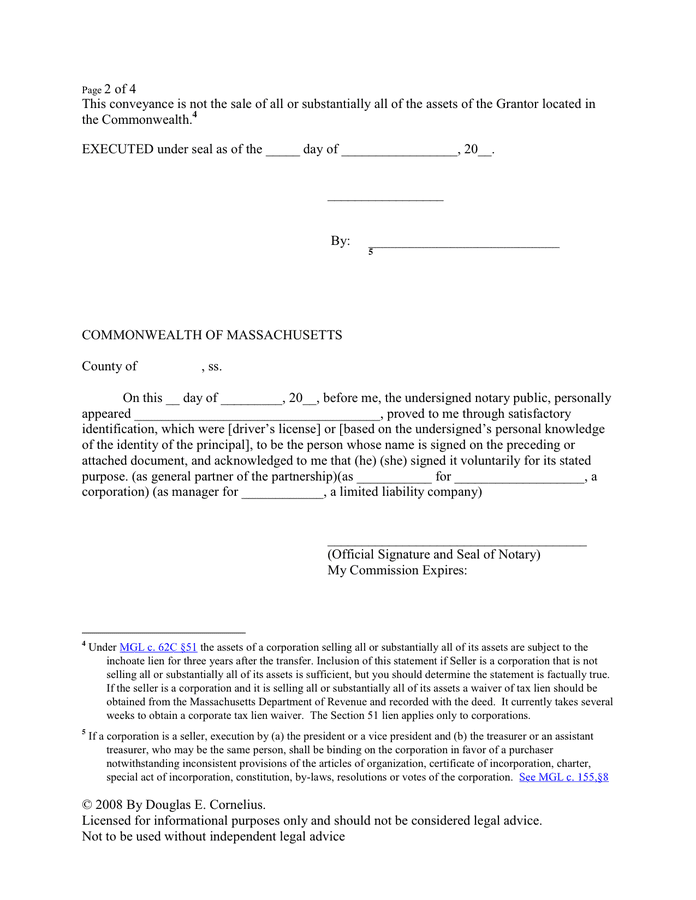 QUITCLAIM DEED in Word and Pdf formats - page 2 of 4