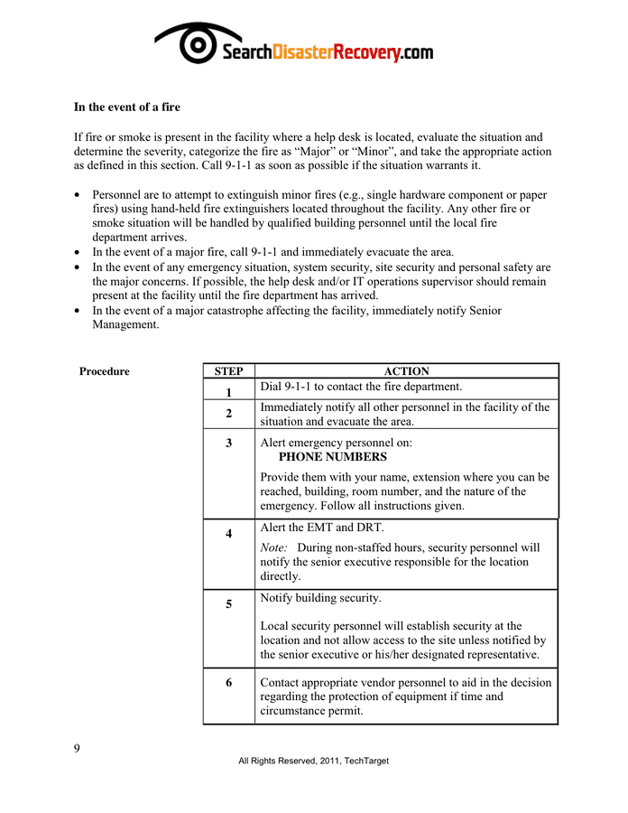Disaster Recovery Plan Template in Word and Pdf formats - page 9 of 24