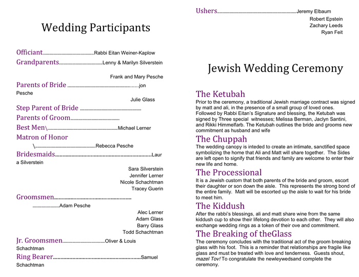 Wedding Program Template In Word And Pdf Formats Page 2 Of 3