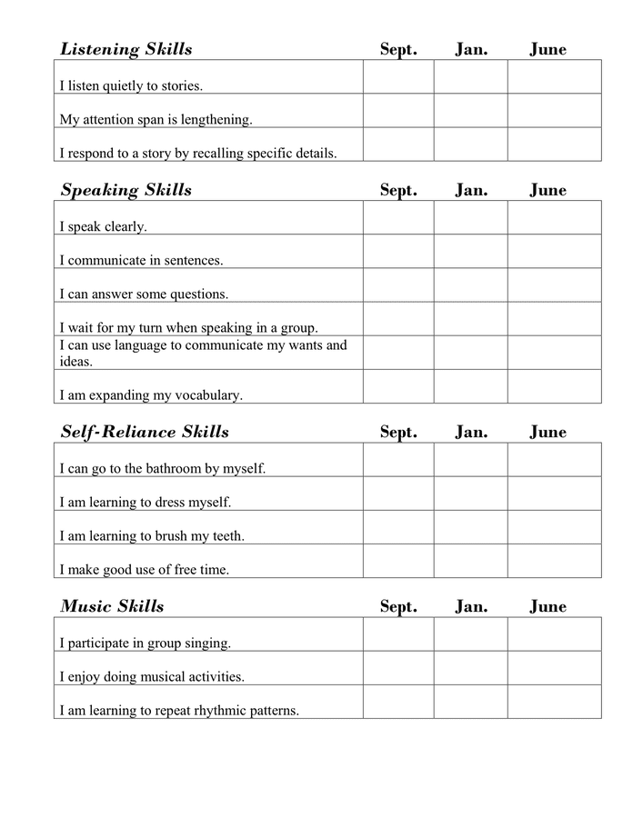 PRESCHOOL PROGRESS REPORT In Word And Pdf Formats Page 3 Of 4