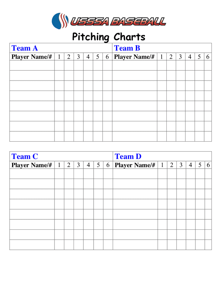 Pitching Charts in Word and Pdf formats