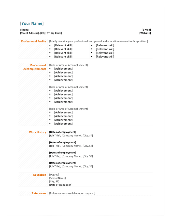 Functional Resume Template - Download Free Documents For Pdf, Word And 