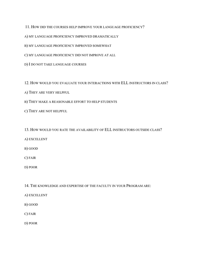 Sample Questionnaire in Word and Pdf formats - page 4 of 19