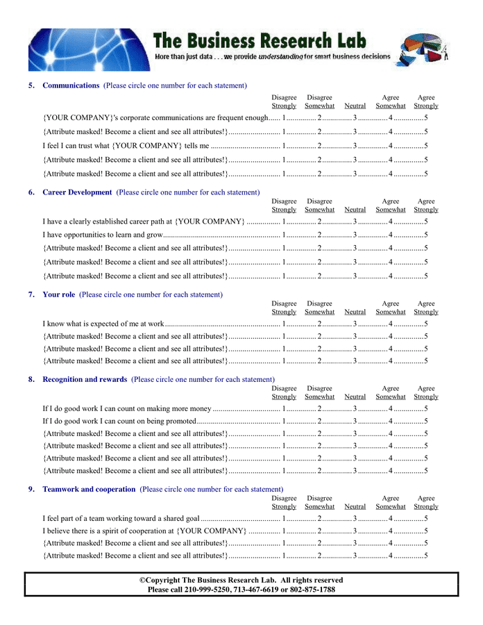 Employee Satisfaction Survey In Word And Pdf Formats Page 2 Of 5