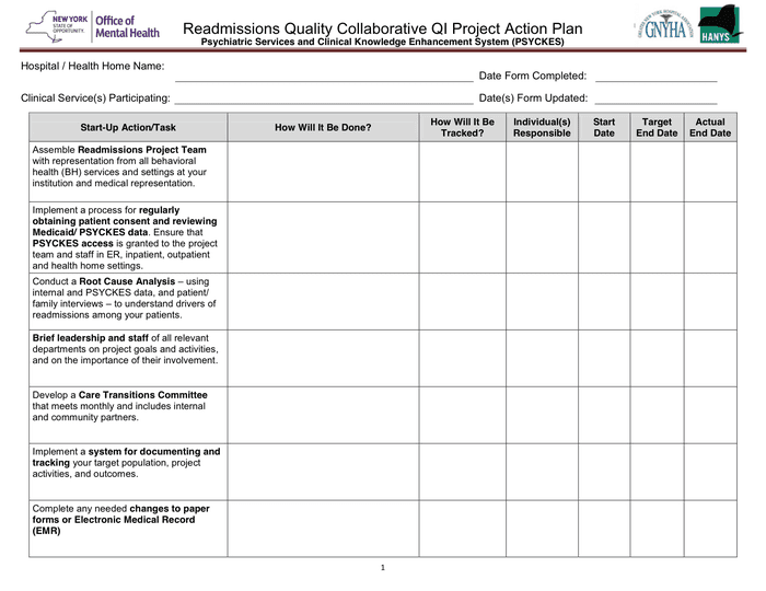 Action Plan In Word And Pdf Formats