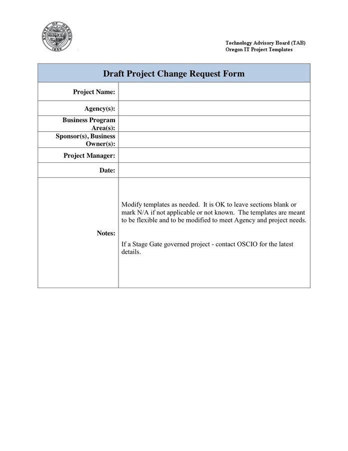 Change Request Form In Word And Pdf Formats