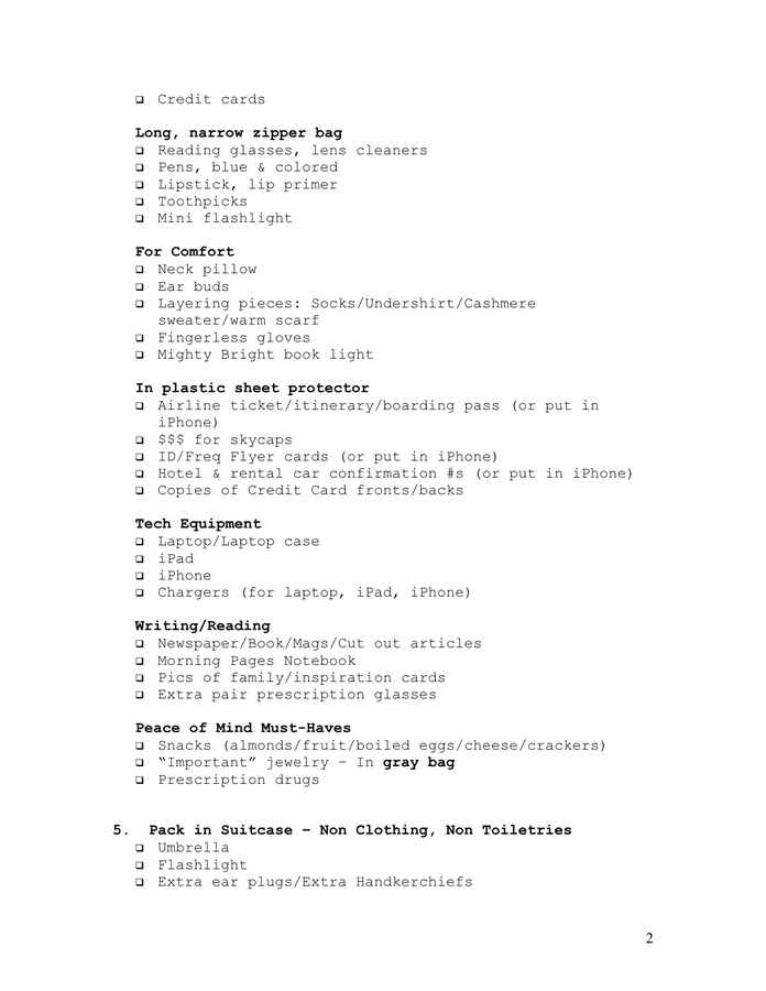 travel checklist travel checklist