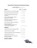 Presentation Evaluation Sheet page 1 preview