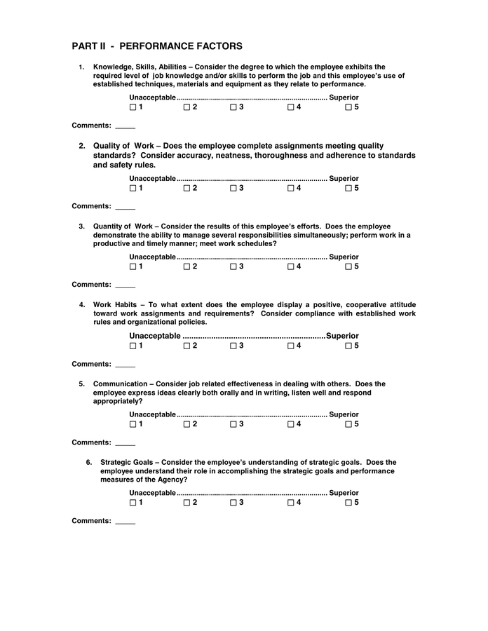 Sample Annual Employee Evaluation Form 5490