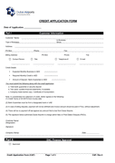Credit Application Form page 1 preview