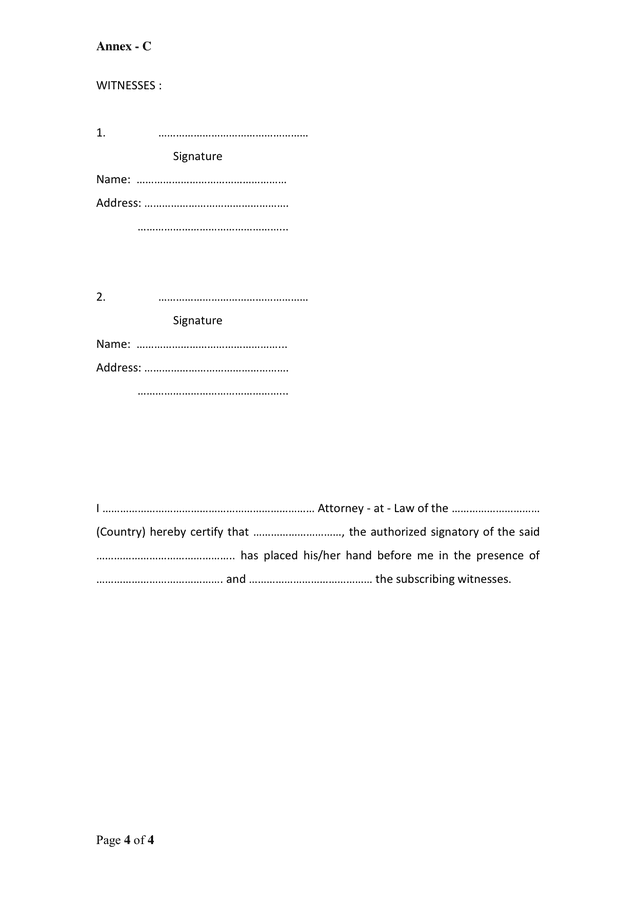 POWER OF ATTORNEY Word Form in Word and Pdf formats - page 4 of 4