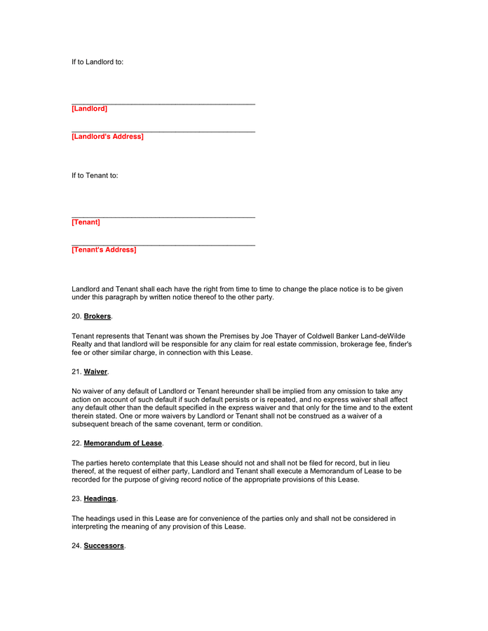 Commercial Lease Agreement in Word and Pdf formats - page 5 of 6