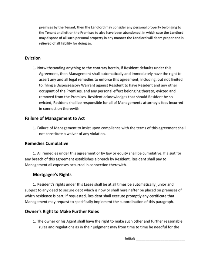 Residential Lease/Rental Agreement in Word and Pdf formats - page 7 of 10