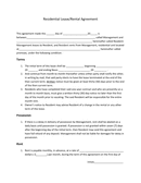 Residential Lease/Rental Agreement page 1 preview
