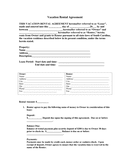 Vacation Rental Agreement page 1 preview