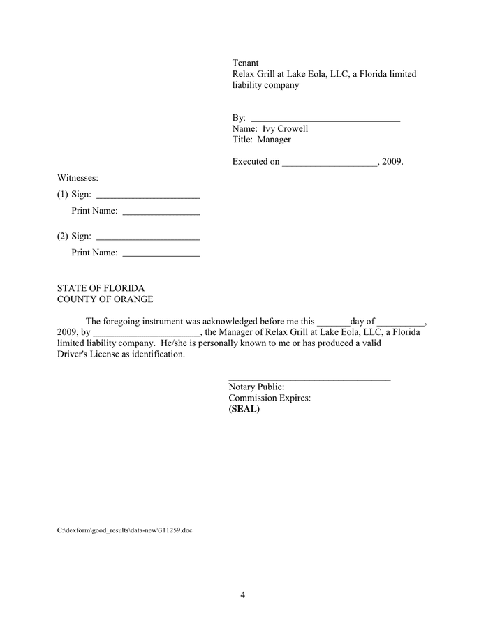 LEASE Form in Word and Pdf formats - page 4 of 8