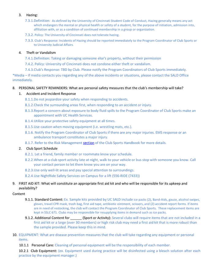 INDIVIDUALIZED RISK MANAGEMENT PLAN in Word and Pdf formats - page 4 of 4