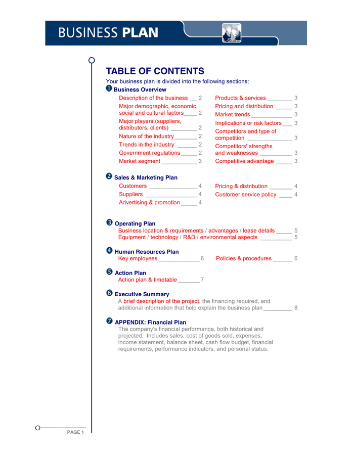 example of business plan in word