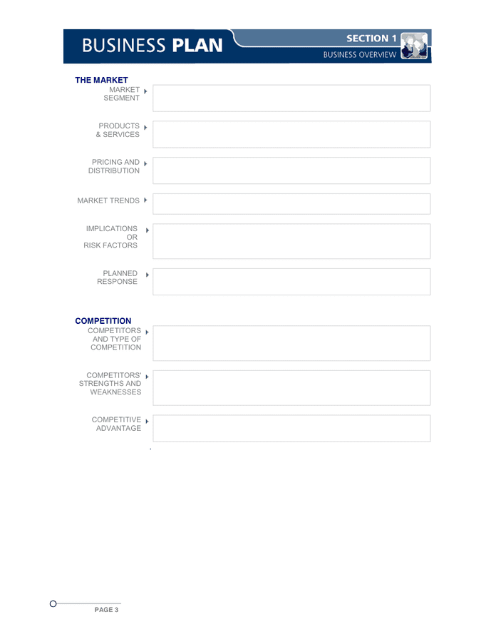 Business Plan Word Template In Word And Pdf Formats Page 3 Of 10