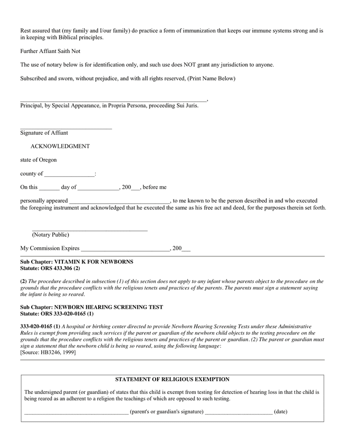 AFFIDAVIT in Word and Pdf formats - page 2 of 2