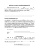RELEASE AND HOLD HARMLESS AGREEMENT page 1 preview