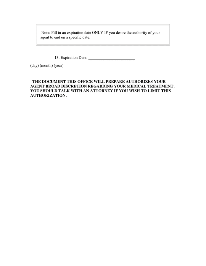 ADVANCE MEDICAL DIRECTIVE WORKSHEET in Word and Pdf formats - page 7 of 7