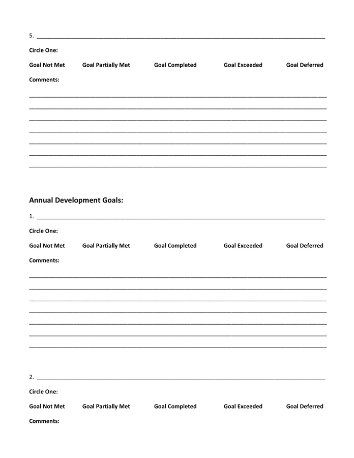 Performance Evaluation Template in Word and Pdf formats - page 10 of 12