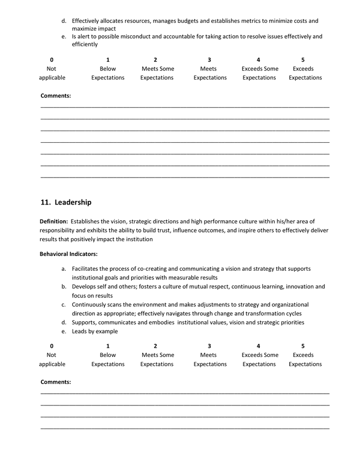 Performance Evaluation Template in Word and Pdf formats - page 7 of 12