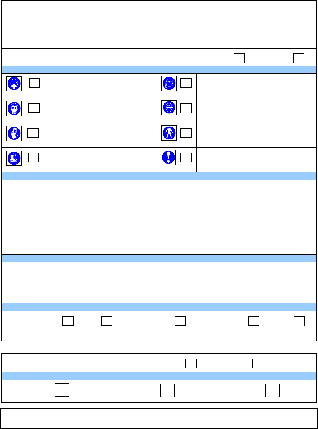 Blank Risk Assessment Form Word