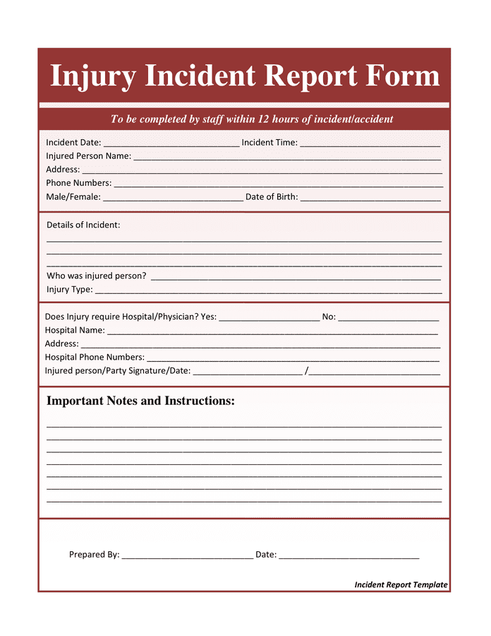 write a report for accident