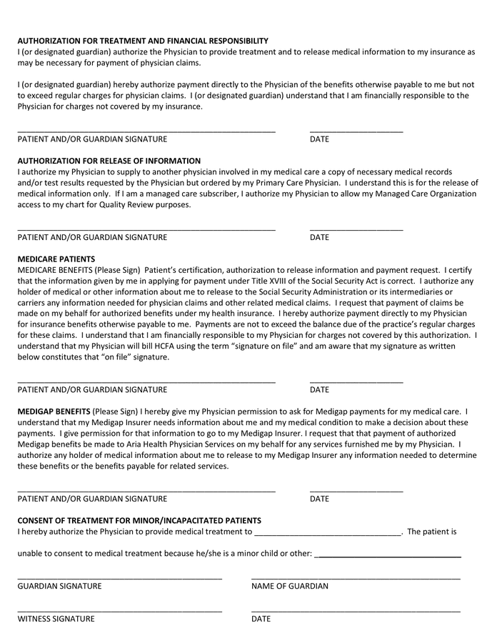 PATIENT REGISTRATION FORM in Word and Pdf formats - page 2 of 2