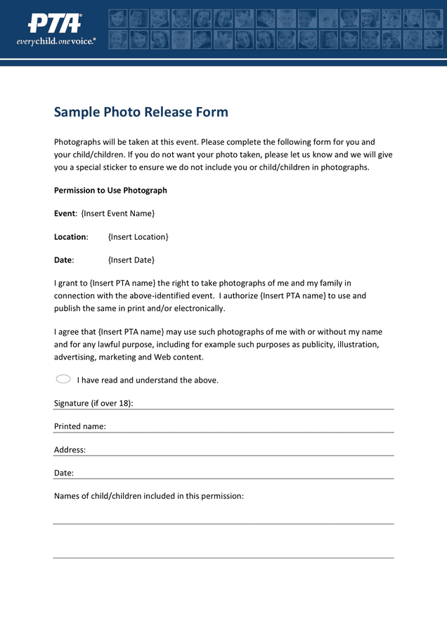 Sample Photo Release Form In Word And Pdf Formats 9413