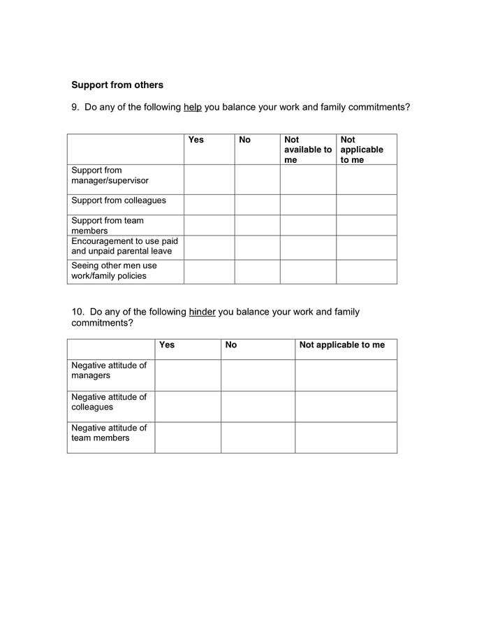 Sample questionnaire in Word and Pdf formats - page 3 of 5