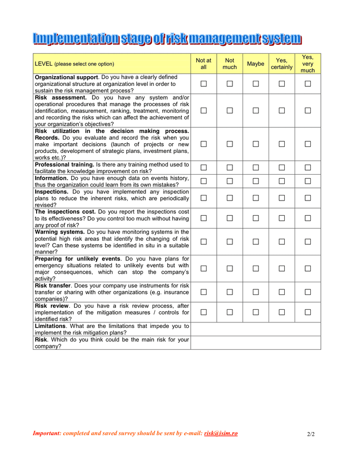 Risk Assessment Questionnaire Template My XXX Hot Girl