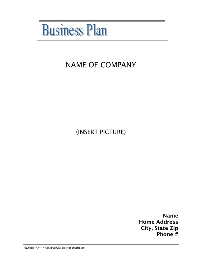 Business Plan in Word and Pdf formats