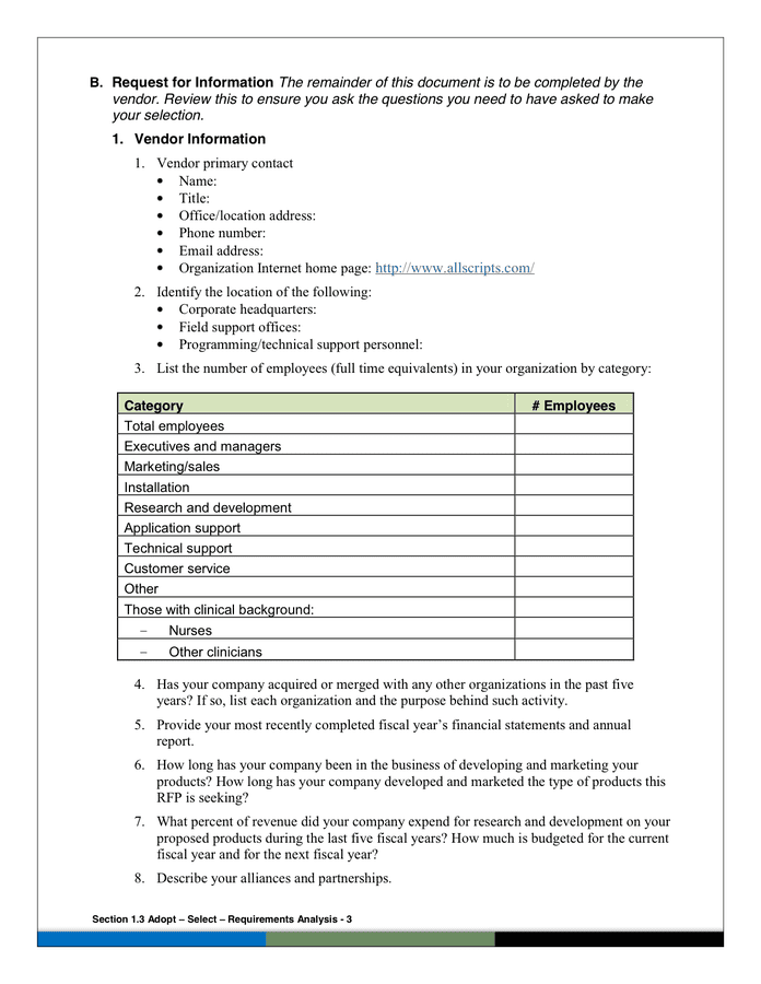 Request for Proposal page 3
